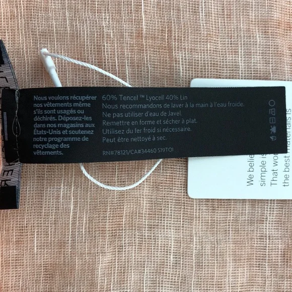 Eileen Fisher Peach Linen Blend Raw Edge Poncho, One Size - Picture 7 of 7